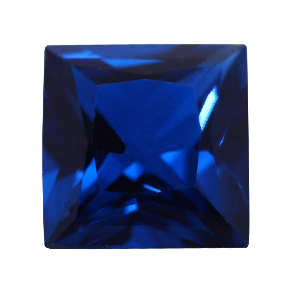 Synthetic Sapphire - Corundum Square (Chamfer) - Blue #35 (SQP)