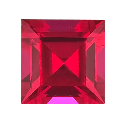 Synthetic Ruby - Corundum Square - red #5 (SQ)