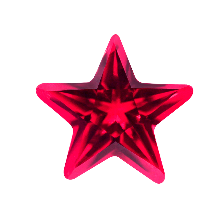 Synthetic Ruby - Corundum Star - red #5 (SS)